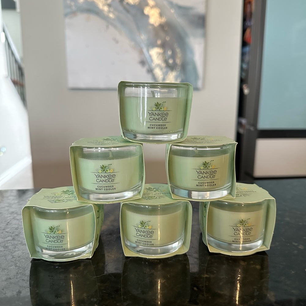 NEW Yankee Candle Cucumber Mint Cooler  Mini Candles Lot of 6 count votive